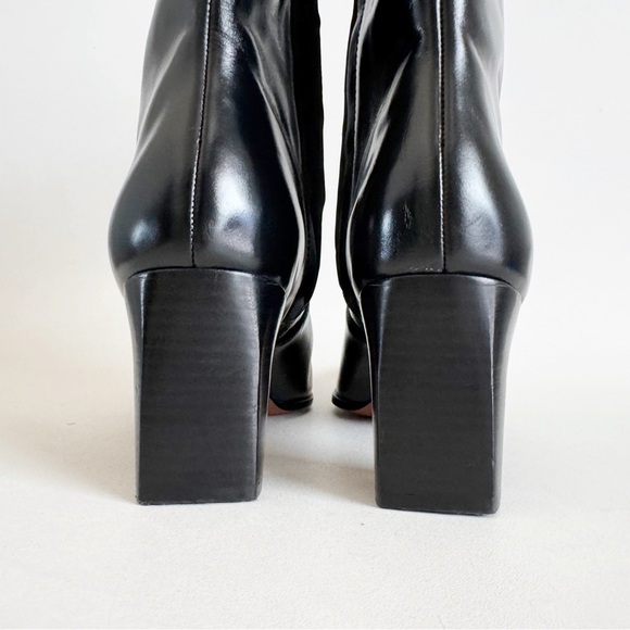 New Madewell The Zane Ankle Boot Black Leather Block Heel Square Classic US 11 - Picture 9 of 12